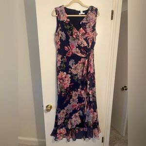London Times Floral Wrap Dress